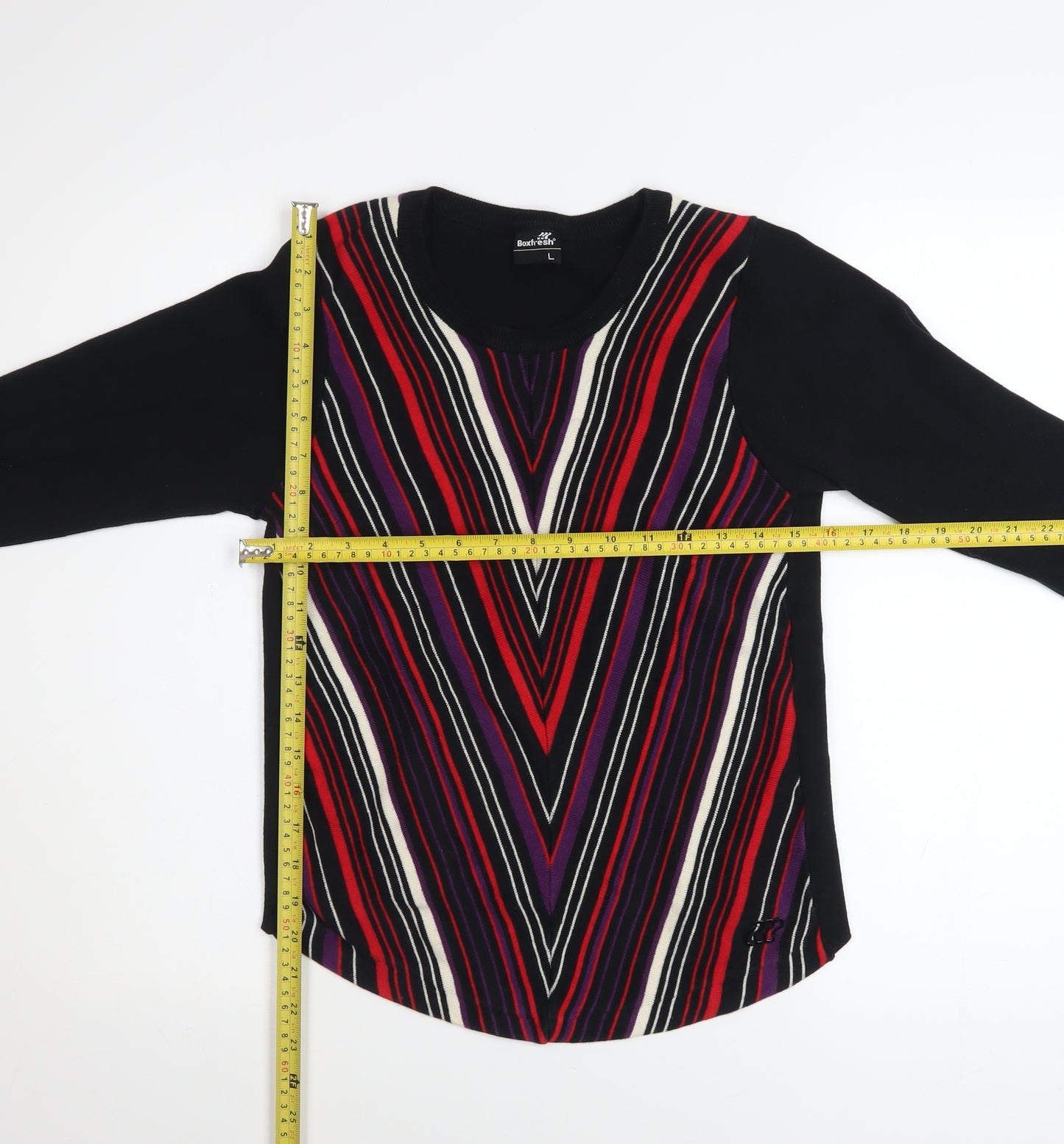Boxfresh Womens Multicoloured Striped Cotton Pullover Jumper Size L
