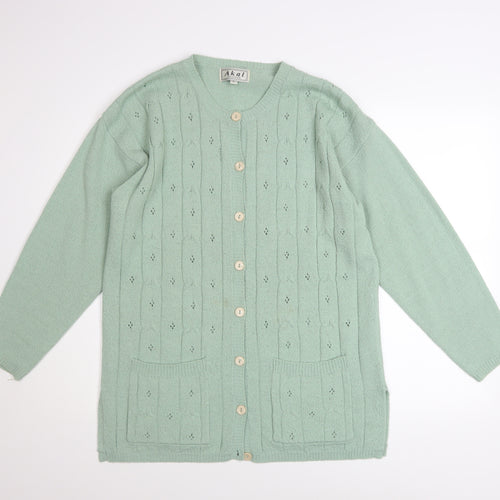 Akal Collection Women’s Green Long Sleeve Acrylic Cardigan L