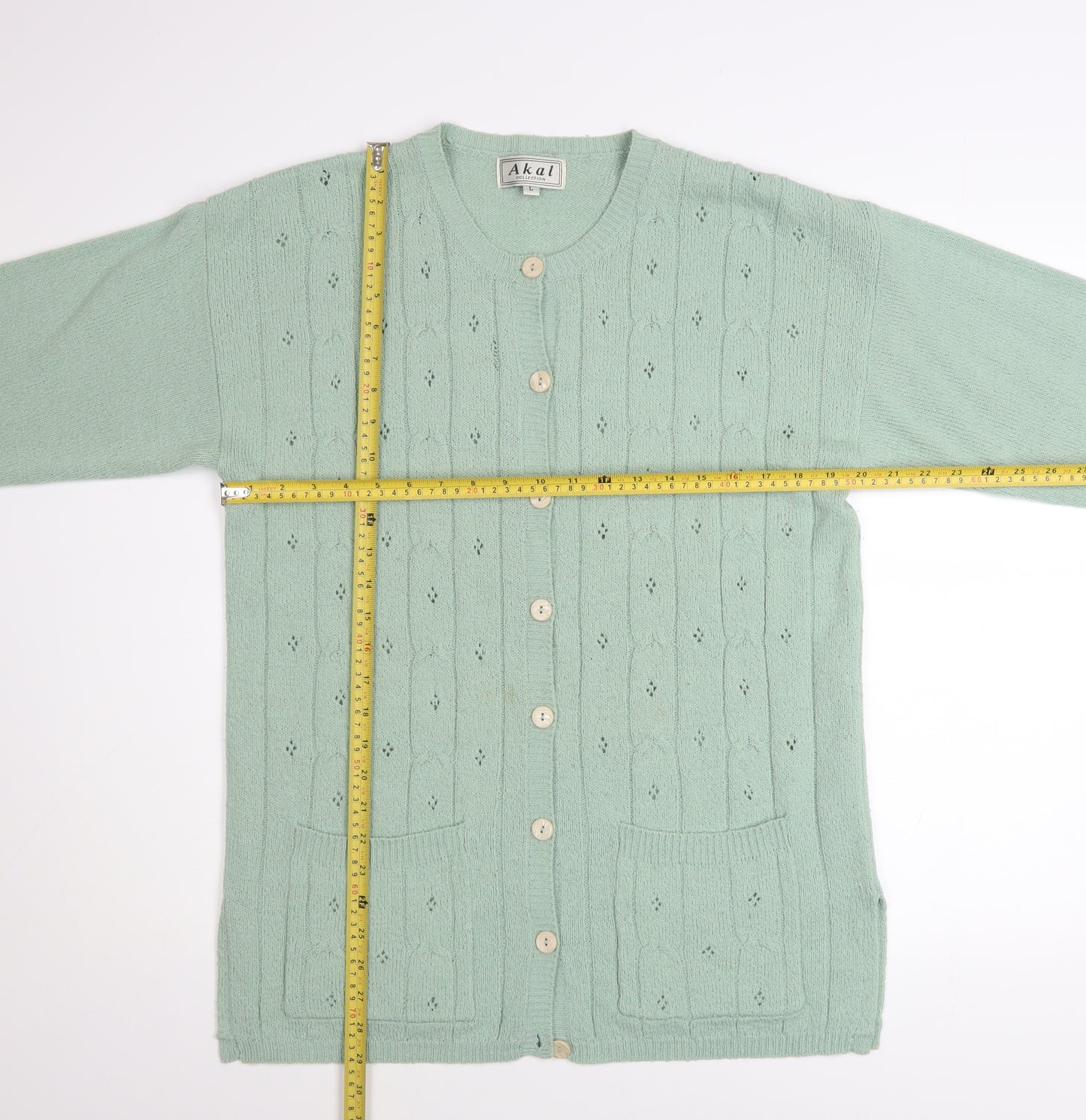 Akal Collection Women’s Green Long Sleeve Acrylic Cardigan L