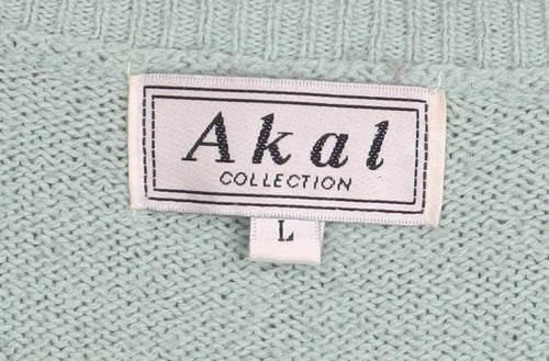 Akal Collection Women’s Green Long Sleeve Acrylic Cardigan L