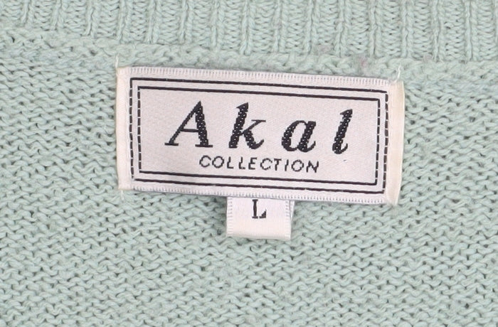 Akal Collection Women’s Green Long Sleeve Acrylic Cardigan L