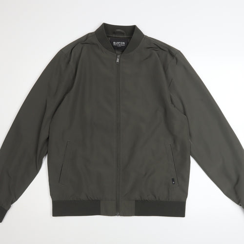 Burton Menswear London Men's Green Bomber Jacket Size M Zip Casual