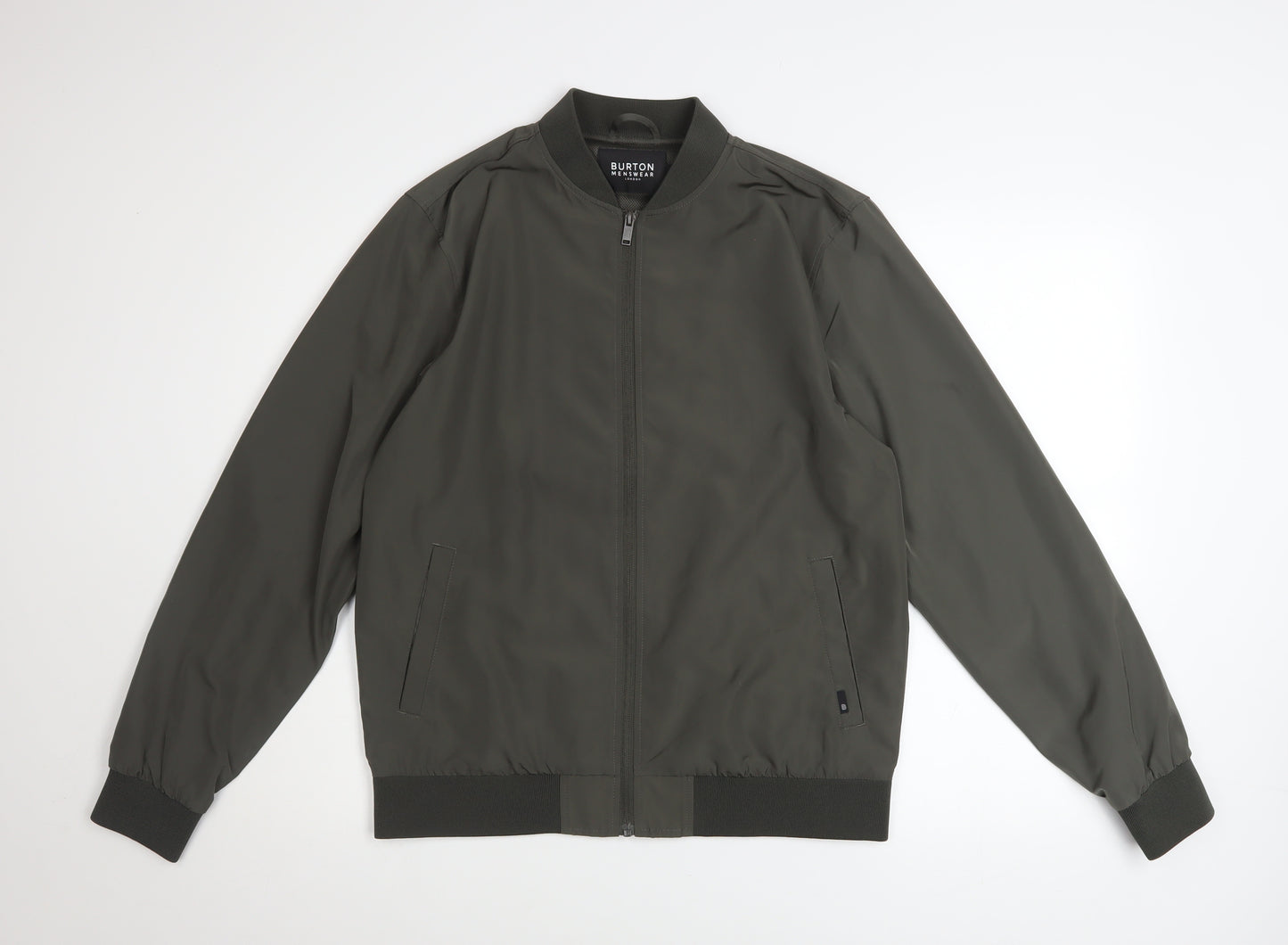 Burton Menswear London Men's Green Bomber Jacket Size M Zip Casual