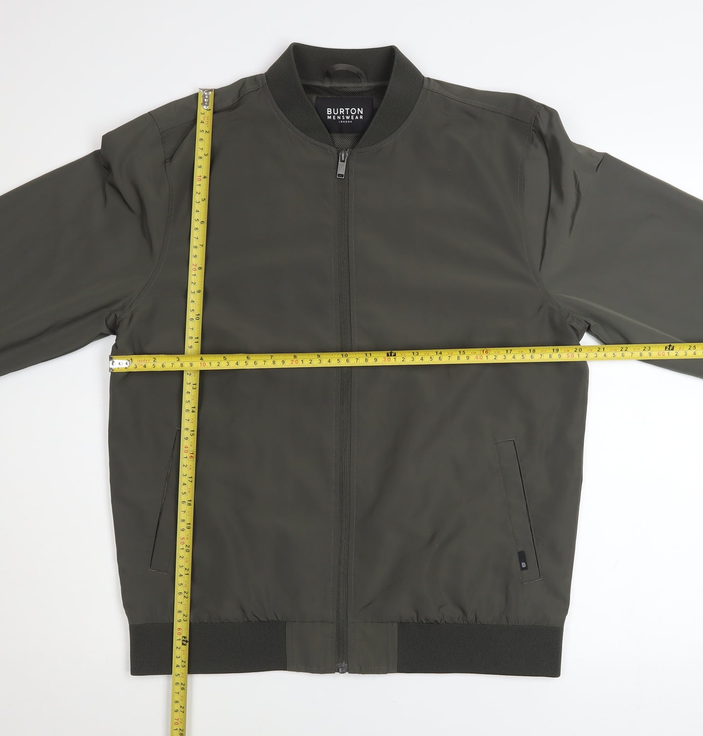 Burton Menswear London Men's Green Bomber Jacket Size M Zip Casual