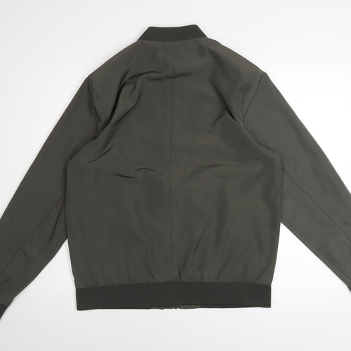 Burton Menswear London Men's Green Bomber Jacket Size M Zip Casual