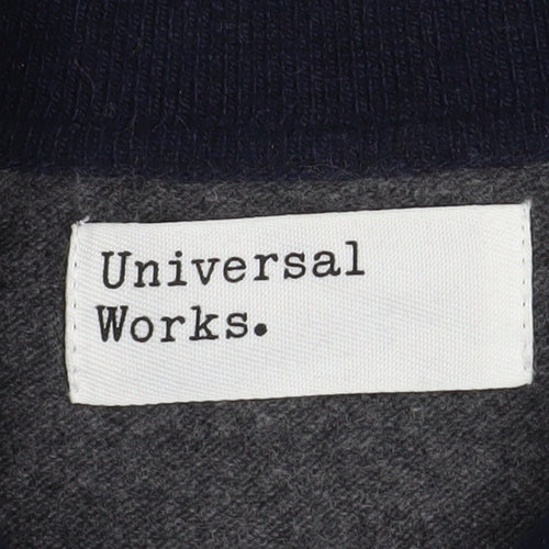Universal Works Men’s Blue Wool Cashmere Collared Henley Jumper Size S