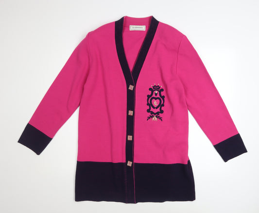 La Confidence Women’s Pink Wool Blend Long Sleeve Cardigan Size M