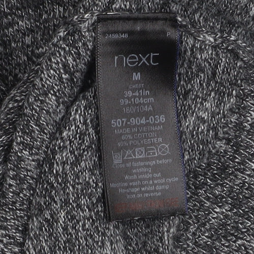 Next Men’s Grey Cotton Blend 1/2 Zip High Neck Jumper Size M