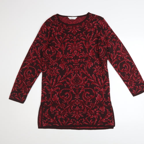Marks and Spencer Women Red Paisley Knit Shift Dress Size 8