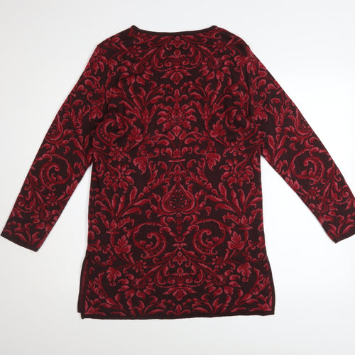 Marks and Spencer Women Red Paisley Knit Shift Dress Size 8