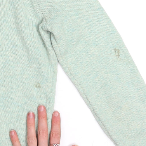 Topshop Women Green Jewel Neck Knit Pullover Jumper Size 6