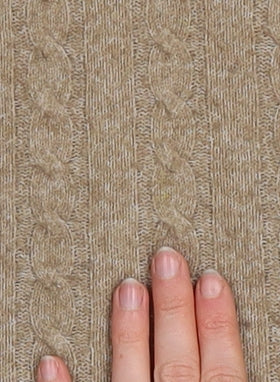 Bershka Women Beige Cable-Knit Cropped Pullover Jumper Size 12