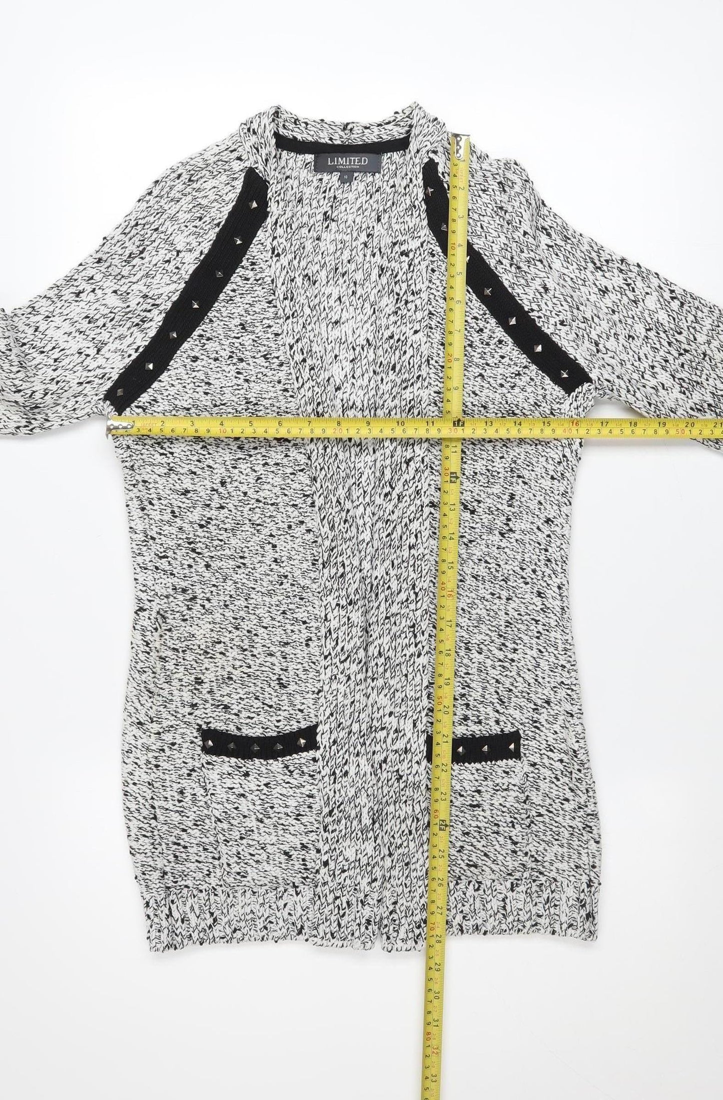 Marks and Spencer Women’s Grey Studded Open Knit Cardigan Size 10