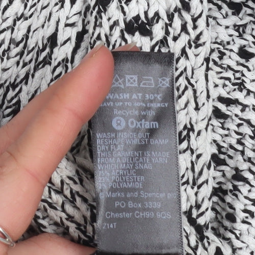 Marks and Spencer Women’s Grey Studded Open Knit Cardigan Size 10