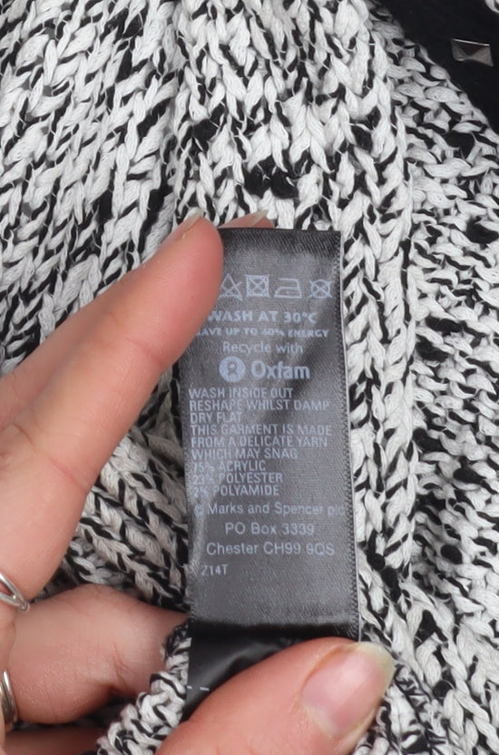 Marks and Spencer Women’s Grey Studded Open Knit Cardigan Size 10