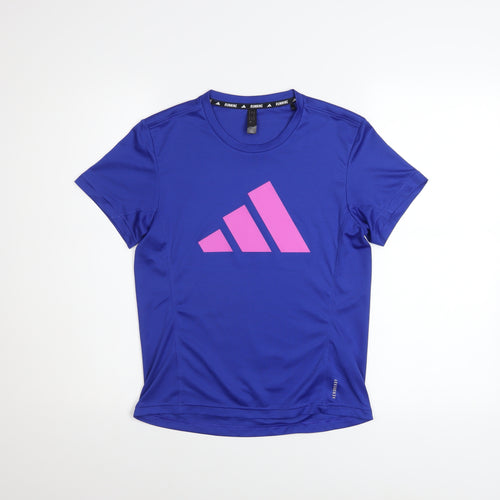 Adidas Womens Blue XS Running T-Shirt Lightweight Sports Top