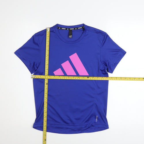 Adidas Womens Blue XS Running T-Shirt Lightweight Sports Top
