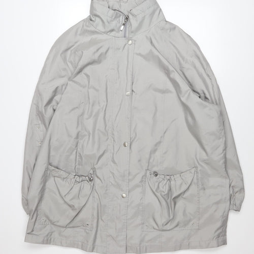 Windsmoor Women Grey XL Water Resistant Mid-Length Rain Coat Jacket