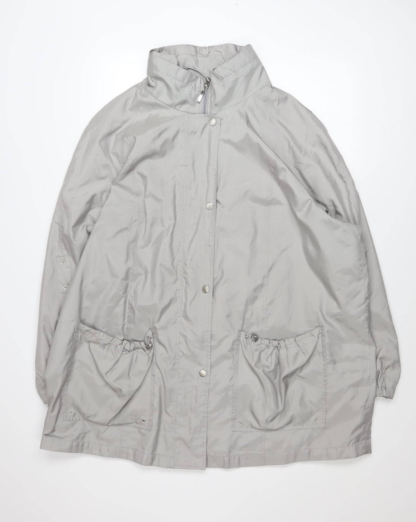 Windsmoor Women Grey XL Water Resistant Mid-Length Rain Coat Jacket