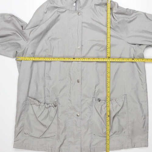 Windsmoor Women Grey XL Water Resistant Mid-Length Rain Coat Jacket
