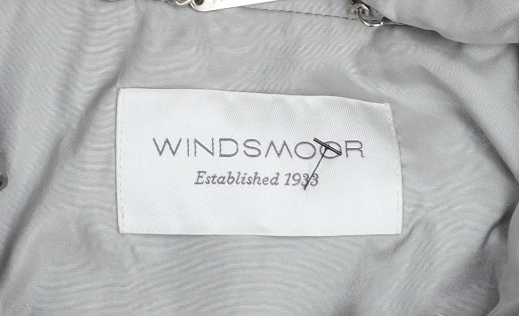 Windsmoor Women Grey XL Water Resistant Mid-Length Rain Coat Jacket