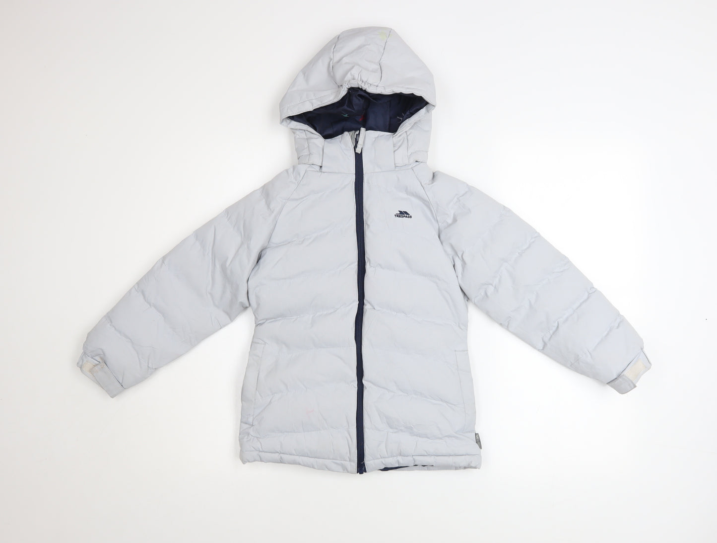 Trespass Girls Grey Waterproof Hooded Puffer Jacket Coat 5-6 Years