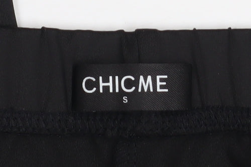 CHICME Women's Black Embroidered Lace Panel Stretch Leggings Size S