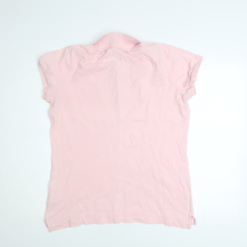 GANT Men's Pink Cotton Short Sleeve Polo Shirt Size L