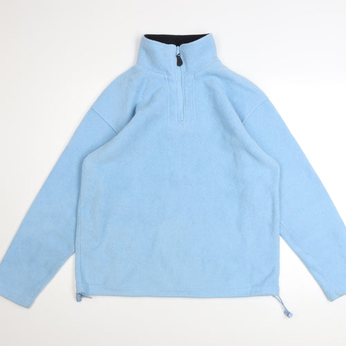 Internacionale Men Blue Fleece 1/4 Zip Pullover Sweatshirt M