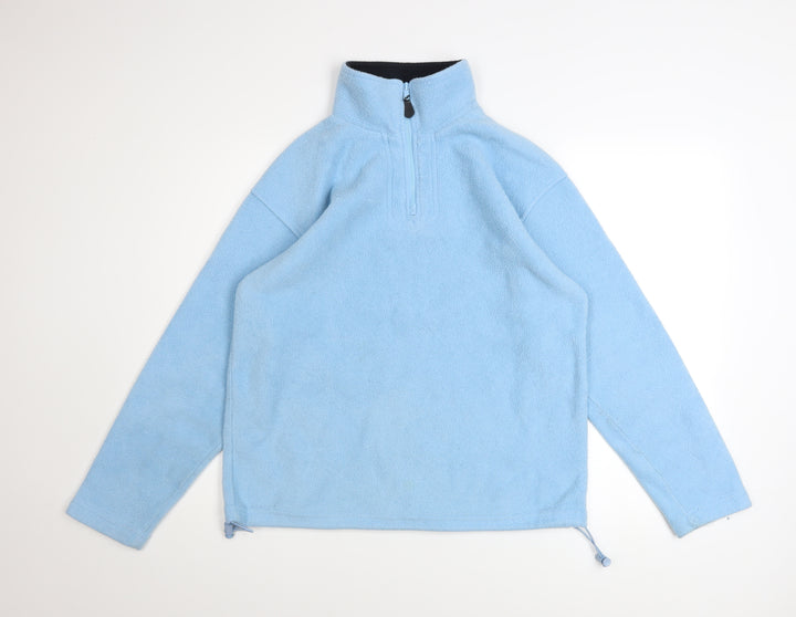 Internacionale Men Blue Fleece 1/4 Zip Pullover Sweatshirt M