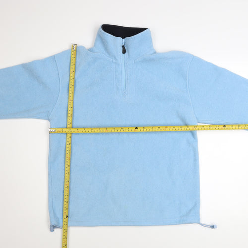 Internacionale Men Blue Fleece 1/4 Zip Pullover Sweatshirt M