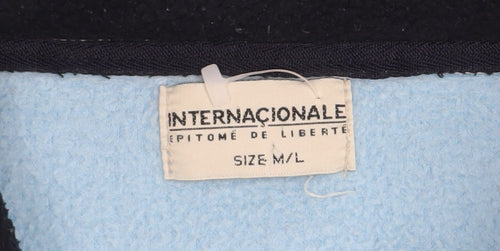 Internacionale Men Blue Fleece 1/4 Zip Pullover Sweatshirt M