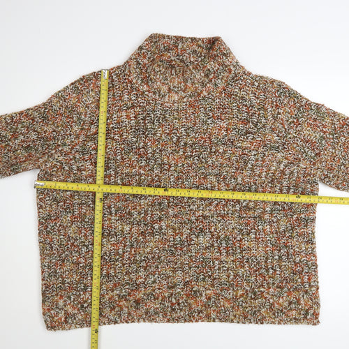Tu Women’s Multicoloured Roll Neck Chunky Knit Jumper Size 22