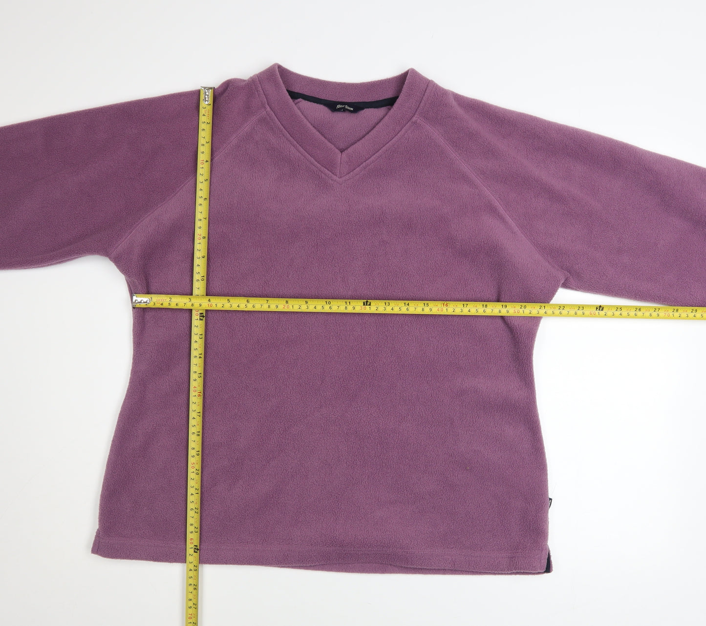 Peter Storm Women Purple Fleece V-Neck Pullover Sweatshirt Size 18