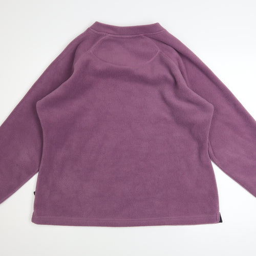 Peter Storm Women Purple Fleece V-Neck Pullover Sweatshirt Size 18