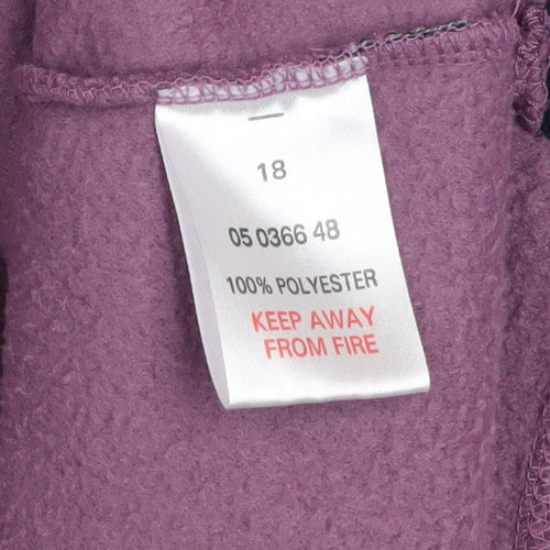 Peter Storm Women Purple Fleece V-Neck Pullover Sweatshirt Size 18