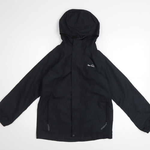 Peter Storm Boys Black Waterproof Hooded Rain Coat Jacket 11-12 Years