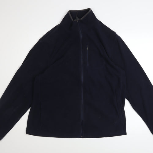 Marks and Spencer Men's Blue Fleece Full Zip Jacket L