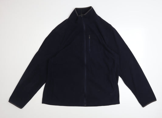 Marks and Spencer Men's Blue Fleece Full Zip Jacket L