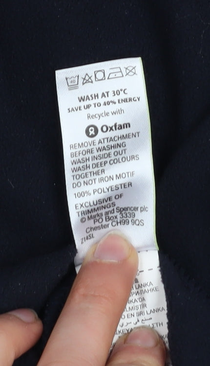 Marks and Spencer Men's Blue Fleece Full Zip Jacket L