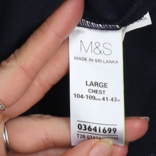 Marks and Spencer Men's Blue Fleece Full Zip Jacket L