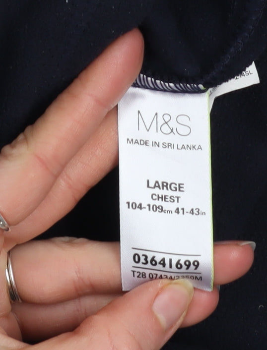 Marks and Spencer Men's Blue Fleece Full Zip Jacket L