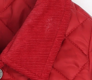 Benetton Baby Red Quilted Jacket 6-9 Months Lightweight Padded Coat