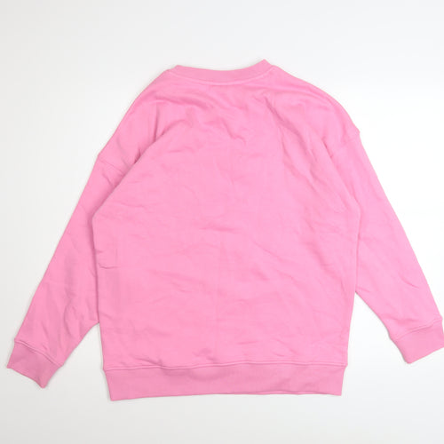 Coca-Cola Unisex Pink Christmas Sweatshirt Santa Graphic Small