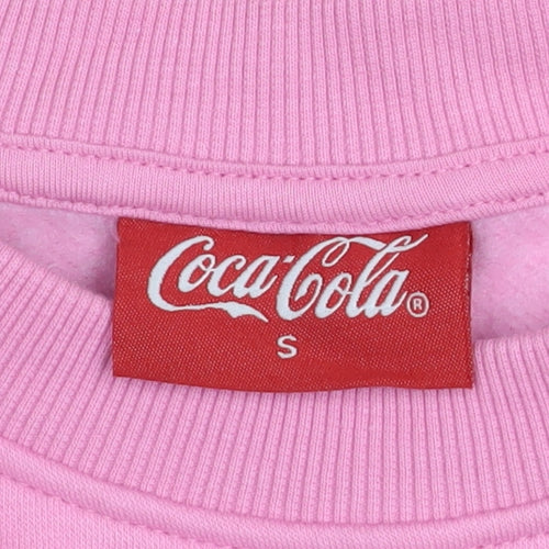Coca-Cola Unisex Pink Christmas Sweatshirt Santa Graphic Small