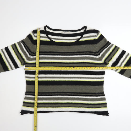Precis Women’s Multicoloured Striped 3/4 Sleeve Knit Pullover Jumper Size L