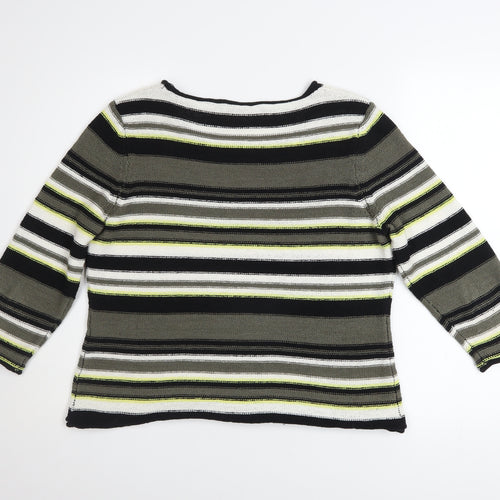 Precis Women’s Multicoloured Striped 3/4 Sleeve Knit Pullover Jumper Size L