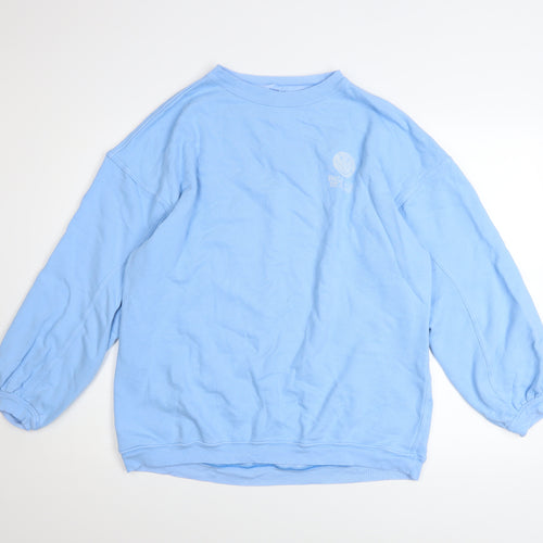 Aerie Unisex Blue Smiley Academy Graphic Pullover Sweatshirt Size S