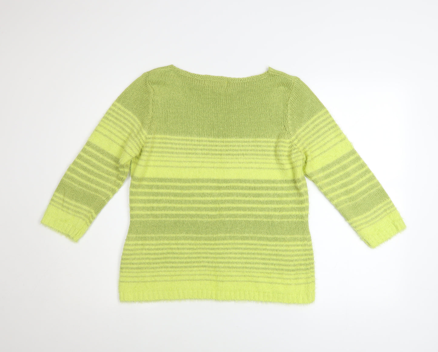 Marks and Spencer Per Una Womens Lime Green Striped Jumper Size M