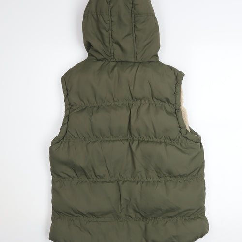 Denim Co Women Green Puffer Hooded Waistcoat Size 14